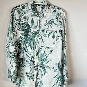 UNIQLO100% Linen Oversized Botanical Shirt – Quiet Luxury Essential Lightweight